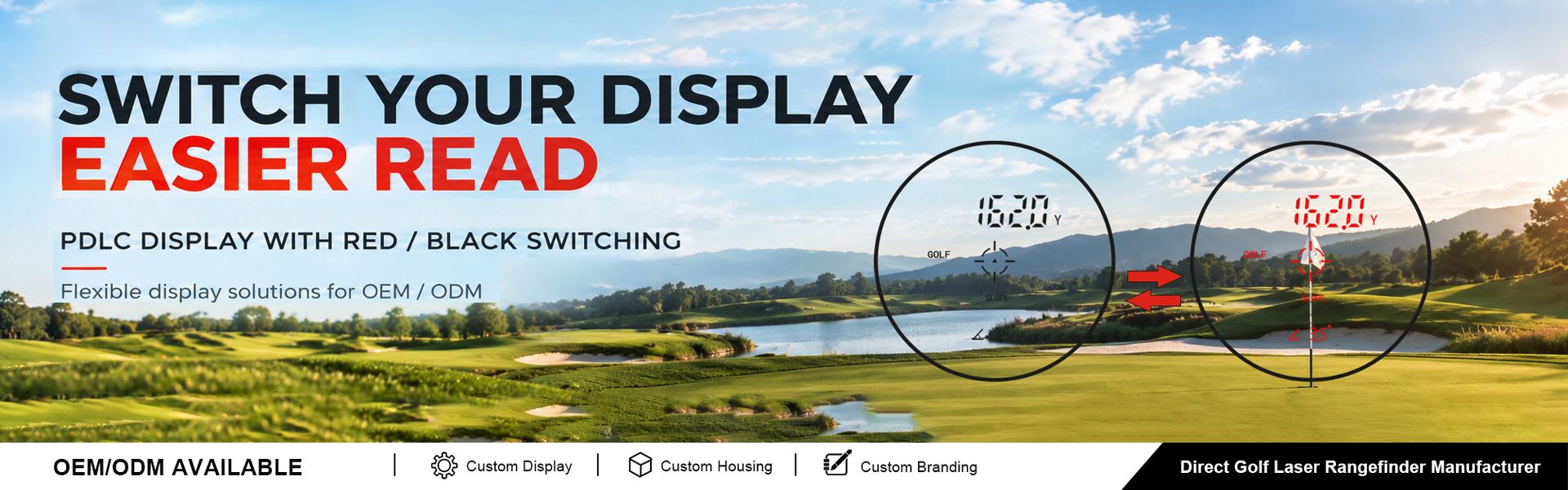 Switchable Red and Black PDLC Display Golf Laser Rangefinder OEM Factory - AITE Optical