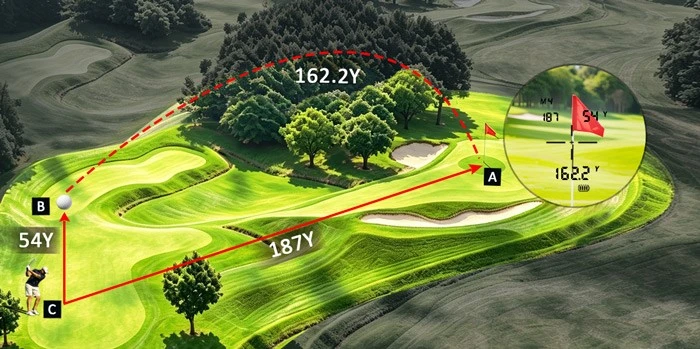 golf rangefinder measurement between any two targets feature golf rangefinder measurement between any two targets feature